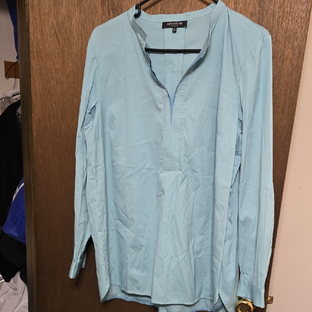 Lafayette 148 New York Sky Blue Blouse